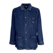 Dickies Denim arbetsjacka med krage och knappar Blue, Herr