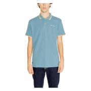 Aquascutum Turkos Plain Polo Skjorta Vår/Sommar Blue, Herr