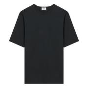 Saint Laurent Kortärmad T-shirt med rund hals Black, Herr