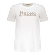 Herno T-shirt med logotyp i bomull White, Dam