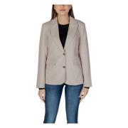 ONLY Beige Knäppt Blazer Långärmad Beige, Dam