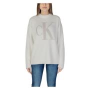 Calvin Klein Jeans Beige Bomullsweatshirt Rund Hals Vår/Sommar Beige, ...