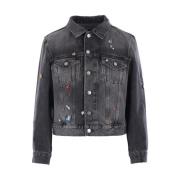 Marc Jacobs Kristallprydd Denimjacka Gray, Dam