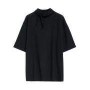 Lemaire Svart Bomull Sjal T-Shirt Black, Dam