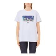 Liu Jo Bianco Bike Dog Moda T-Shirt White, Dam