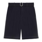 Jil Sander Blå Casual Shorts med Bälte Blue, Herr