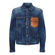 Dsquared2 Blå Denimjacka Logotypapplikation Blue, Herr