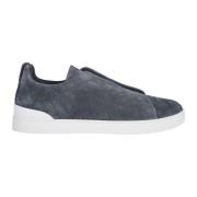 Ermenegildo Zegna Låga Sneakers med Trippelsöm Gray, Herr