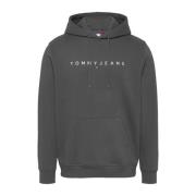 Tommy Jeans Logo Bomull Huvtröja Gray, Herr