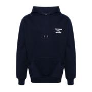 Drole de Monsieur Blå Bomull Slogan Tröja Hoodie Blue, Herr