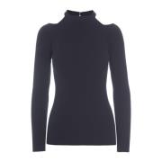 Bitte Kai Rand Blus med cut out-skulder Dark Midnight Black, Dam