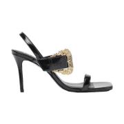 Versace Flat Sandals Black, Dam