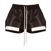 Rick Owens Läder Elastiska Midjeshorts Brown, Dam