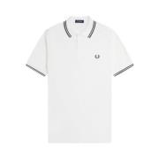 Fred Perry Polo med dubbelrandig White, Herr