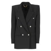 Elisabetta Franchi Svart Dubbelknäppt Blazer Kvinna Black, Dam