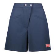 Kenzo Elastiska High-rise Shorts med Fickor Blue, Dam