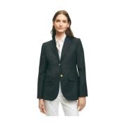 Brooks Brothers Ullblazer med guld shank-knappar Blue, Dam