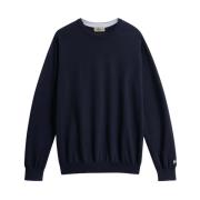 Woolrich Bomull Crewneck Sweater Blue, Herr