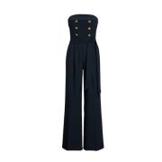 Ralph Lauren Wide-Leg Jumpsuit Blue, Dam