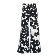 Marni Svarta Blommiga Byxor Black, Dam