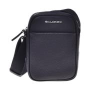 Baldinini Phone holder in black tumbled leather Black, Herr