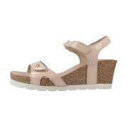 Panama Jack Platform Wedge Sandals Pink, Dam