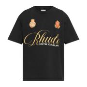 Rhude T-shirt med logotyp Black, Herr