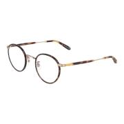 Garrett Leight Runda Metallram Glasögon Wilson Brown, Unisex