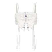 Moschino Kort topp med band White, Dam