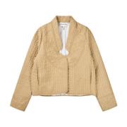 Munthe Quiltad Blazer med Eleganta Mönster Beige, Dam