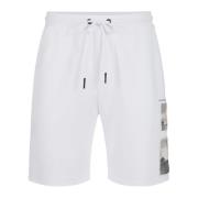 Iceberg Vita smala Bermuda-shorts i bomullsfleece White, Herr