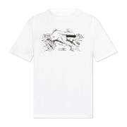 MM6 Maison Margiela Tryckt T-shirt White, Herr