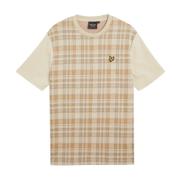 Lyle & Scott SS T-shirts Vår Tartan T-shirt Beige, Herr