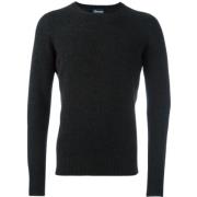 Drumohr Mörkgrå Ull Rund Hals Pullover Gray, Herr