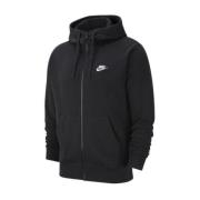 Nike Svart Zip-Up Hoodie med huva Black, Herr