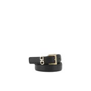 Salvatore Ferragamo Gancio Buckle Läderbälte Reversibel Black, Dam