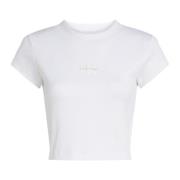 Calvin Klein Jeans Vit Rund Hals T-shirt White, Dam