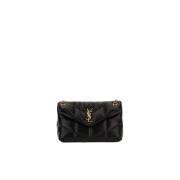 Saint Laurent Quilted Lou Lou Axelväska Black, Dam