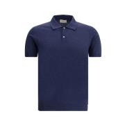 Brooksfield Räfflad Krage Polo Tröja med Knappstängning Blue, Herr