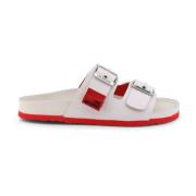 Love Moschino Spänne Läder Flip Flops White, Dam