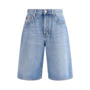 Jacob Cohën Flared Bermuda Denim Shorts Blue, Dam