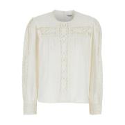 Isabel Marant Étoile Vit Blus med Nyckelhål Hals White, Dam