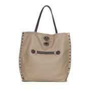 Zanellato Elegant Multi Taupe Choklad Handväska Beige, Dam