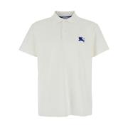 Burberry Vit Polo med Equestrian Knight Logo White, Herr