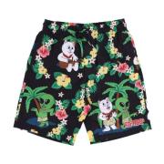 Ripndip Svarta Aloha Badshorts med Fickor Multicolor, Herr