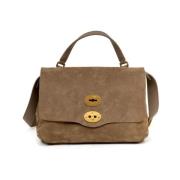 Zanellato Läder Crossbody Väska med Twist Lås Brown, Dam