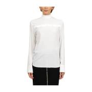 N21 Sidens Sjal Krage Blus White, Dam