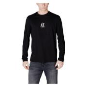 Armani Exchange Stickad tröja med rund hals och lång ärm Black, Herr