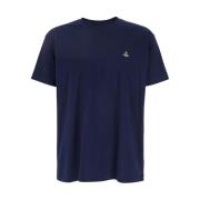 Vivienne Westwood Blå Crewneck T-shirt med Orb Logo Blue, Herr