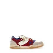 Dsquared2 Röda Mocka Sneakers med Präglad Logotyp Multicolor, Herr